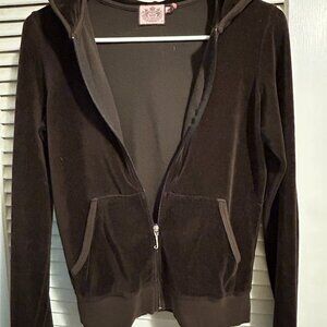 Juicy Couture vintage Velour track suit jacket size small color dark brown